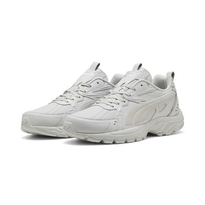 Sneaker PUMA "Milenio Tech Leather Sneakers Erwachsene", Gr. 48, grau (feather gray weiß), Obermaterial: Textil, Kuhleder, Synthetik; Futter: Textil; Innensohle: Textil; Laufsohle: Gummi, Schuhe Image