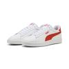Sneaker PUMA "Smash 3.0 L Sneakers Erwachsene", Gr. 47, weiß fierce rot, Obermaterial: Leder, Synthetik; Futter: Textil; Innensohle: Textil; Laufsohle: Gummi, Schuhe