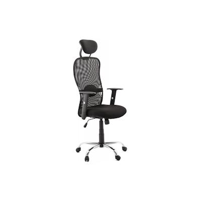 Bürositz Textil Schwarz | Ergonomischer Bürostuhl Netzstoff | Designer Schreibtischstuhl Atmungsaktiv | Modern | 62x62x129 cm | Kadima Design Image