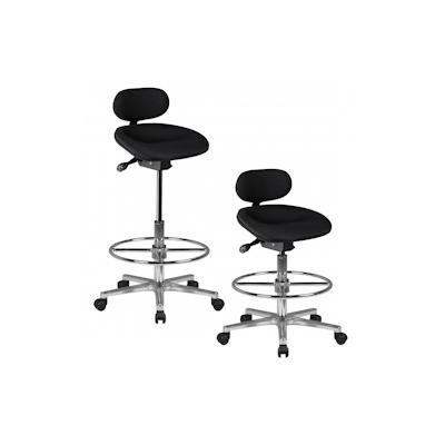 KADIMA DESIGN Arbeitshocker LOUISIANA Stoffbezug schwarz Drehhocker höhenverstellbare Image