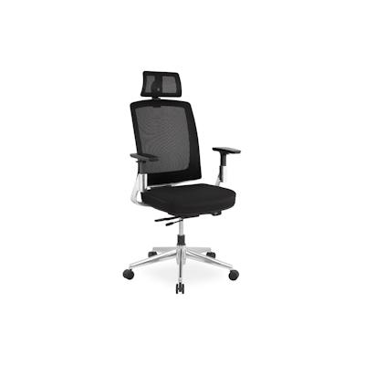 Kadima Design Bürodrehstuhl Chefsessel Ergonomisch Modern | Komfort Drehstuhl mit Netzmesh-Rückenlehne | Schwarzer Bürostuhl | BIFMA Geprüft 120kg Image