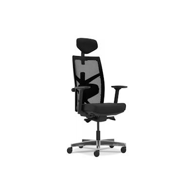 Ergonomischer Bürostuhl aus Schwarzem Textil | Bürostuhl mit Synchronmechanik und Höhenverstellbaren Armlehnen | Moderner Stil | Kadima Design Image