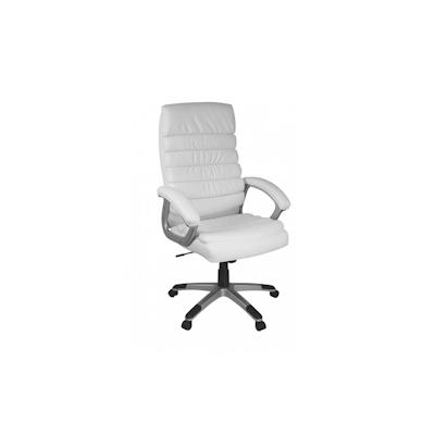 KADIMA DESIGN Valencia Bürostuhl Kunstleder Weiß ergonomisch mit Kopfstütze, Design Chefsessel Schreibtischstuhl mit Wippfunktion, Drehstuhl hohe Rücken-Lehne X-XL Image