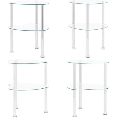 Vidaxl - Beistelltisch mit 2 Ablagen Transparent 38x38x50 cm Hartglas - Beistelltisch Image