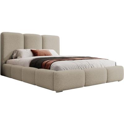 Bauro - Polsterbett 140x200 cm, mit Stauraum und Bouclé-Bezug, hellbeige - Selsey Image