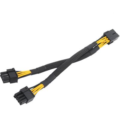Tlily - 1 x gpu PCIe 8-polige Buchse auf Dual 2X (6+2) pci Express-Netzteil, geflochtenes Image