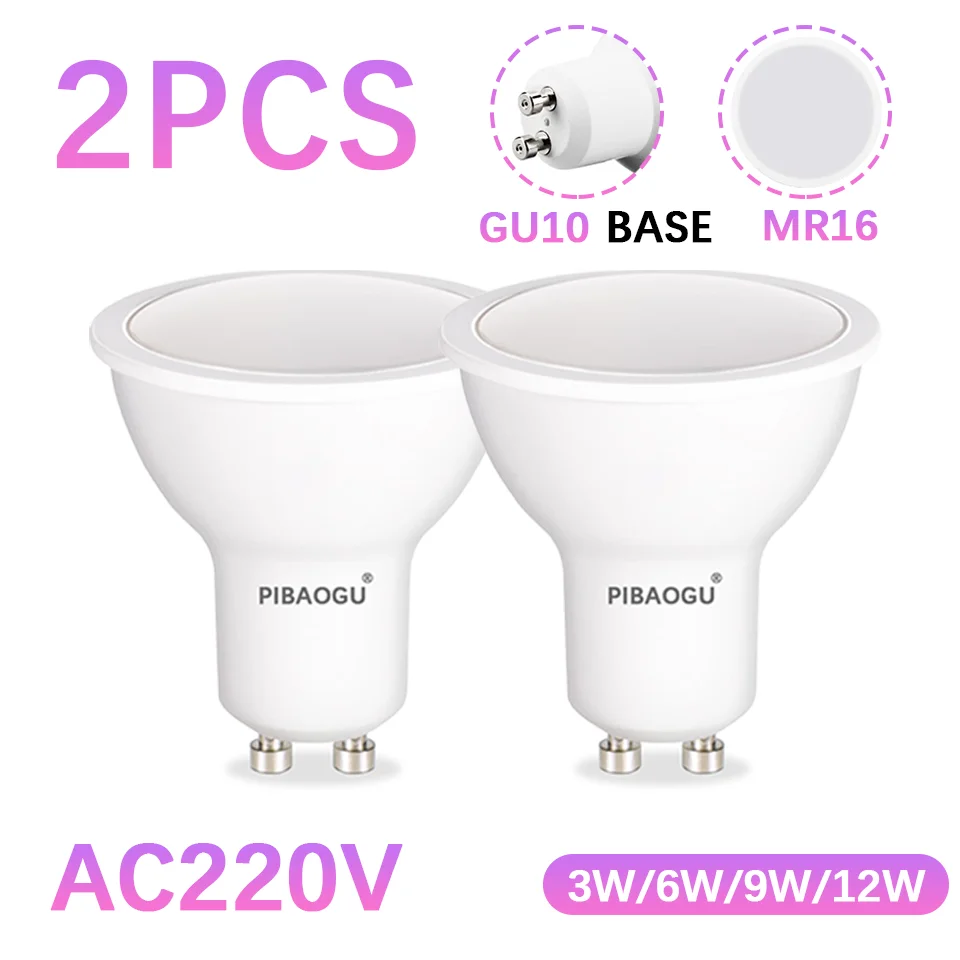 2PCS GU10 Led-strahler Led-leuchten Birne AC220V 3W 6W 9W 12W Dimmbare Led zimmer Lichter GU10 Scheinwerfer Für Home Wohnzimmer Schlafzimmer