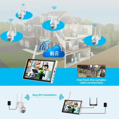 KERUI 4MP HD H.265 PTZ WIFI IP Kamera 8CH Wireless 10,1-zoll LCD Monitor NVR Kit Home Security Kamera System video Überwachung