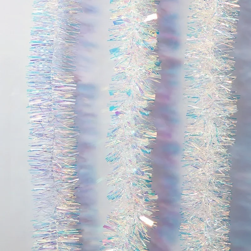 2024 Weihnachten Band Atmosphäre Dekoration Party Bunte Regen Seide Quaste Band Regenbogen Bunte Woolen Kuchen Dekoration 2M, Image