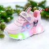 Kinder Mädchen Schuhe Led-leuchten Kinder Turnschuhe Mädchen Casual Sport Schuhe Baby Anti-slip Rosa Lila Cartoon Schuhe Größe 21-30