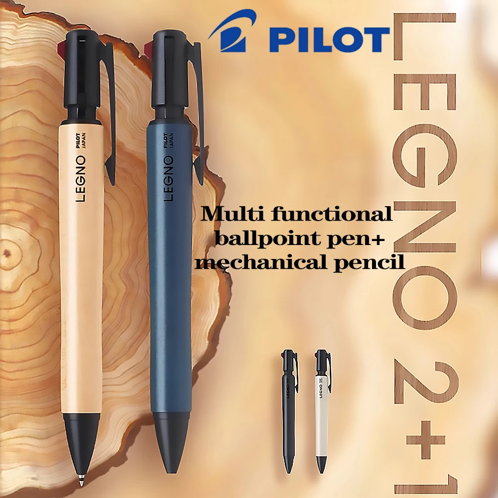 1PC Japan Pilot Multifunktions Stift Holz Stange Kugelschreiber Druckbleistift LEGNO 2 + 1 Schule Zubehör Schreibwaren 3 in 1 Stift Image