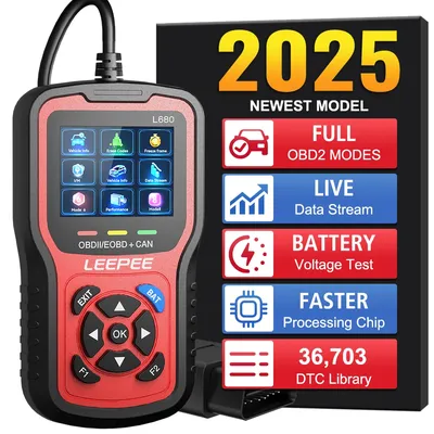 Battery Tester Car OBD2 Code Reader OBD II EOBD Scanner L680 Universal Check Engine System Car Diagnostic Tools Cloud Print