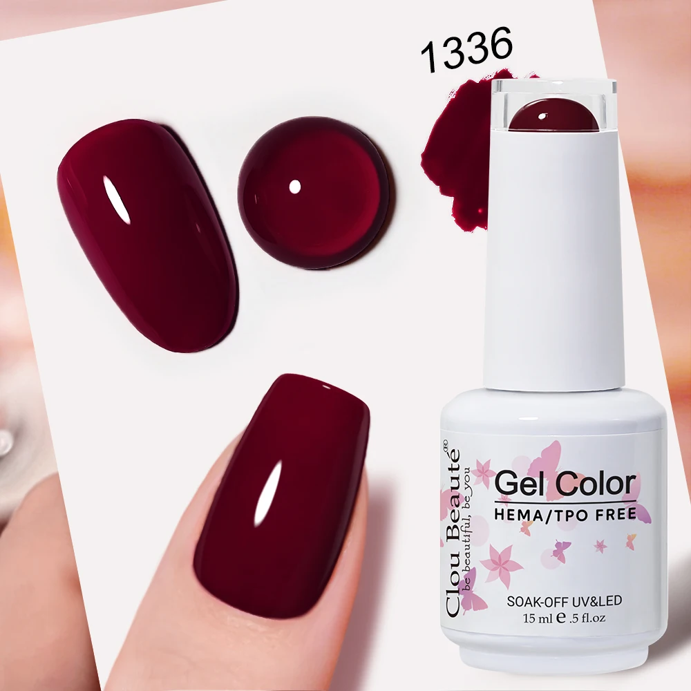 Clou Beaute Hema TPO Free Gel-Nagellack, 15 ml, Vernis Semi Permanent UV Gel Nail Art Home Maniküre für Lack, Gel-Nagellack-Set Image