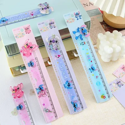 Stitch Angel Ruler Kids Disney Cute Stationery Kawaii Student School Supplies Measure Drawing Accessories Child Gift Hot Sales