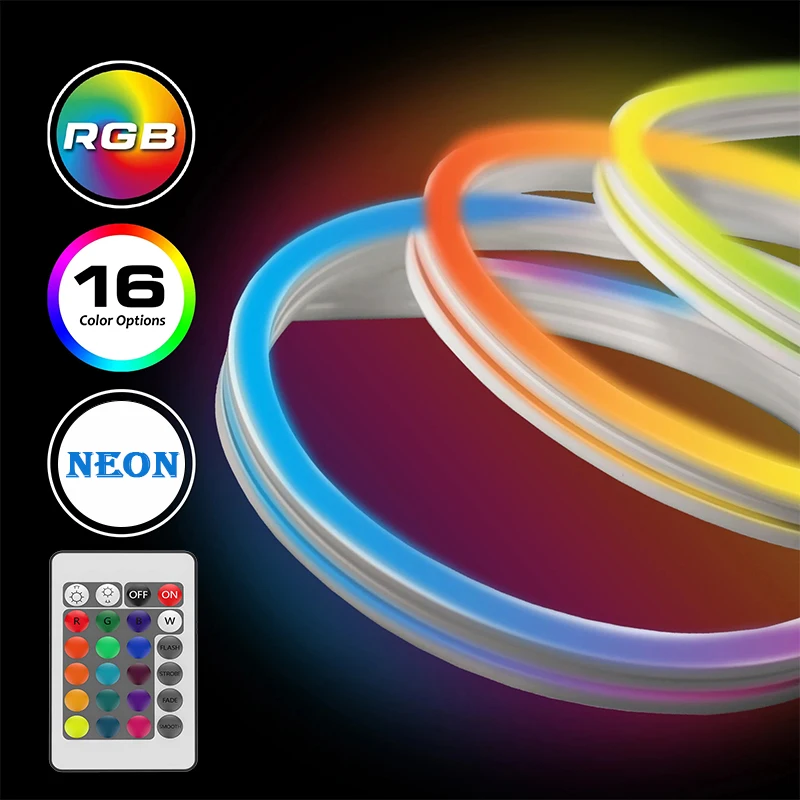 USB RGB LED Neon Lichterketten, Steuerung mit Fernbedienung, 5V flexible LED Lichterketten, RGB Neon Lichter, Gaming Led Neon Streifen Lichter