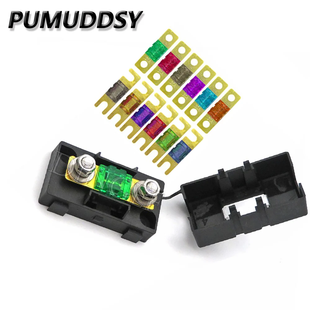 1Set ANS ANL Trompete Gabel Stecker Sicherung 20A 30A 40A 50A 60A 70A 80A 100A 150A 200A Bolzen feste versicherung film ANS-8 sicherheit platte basis Image