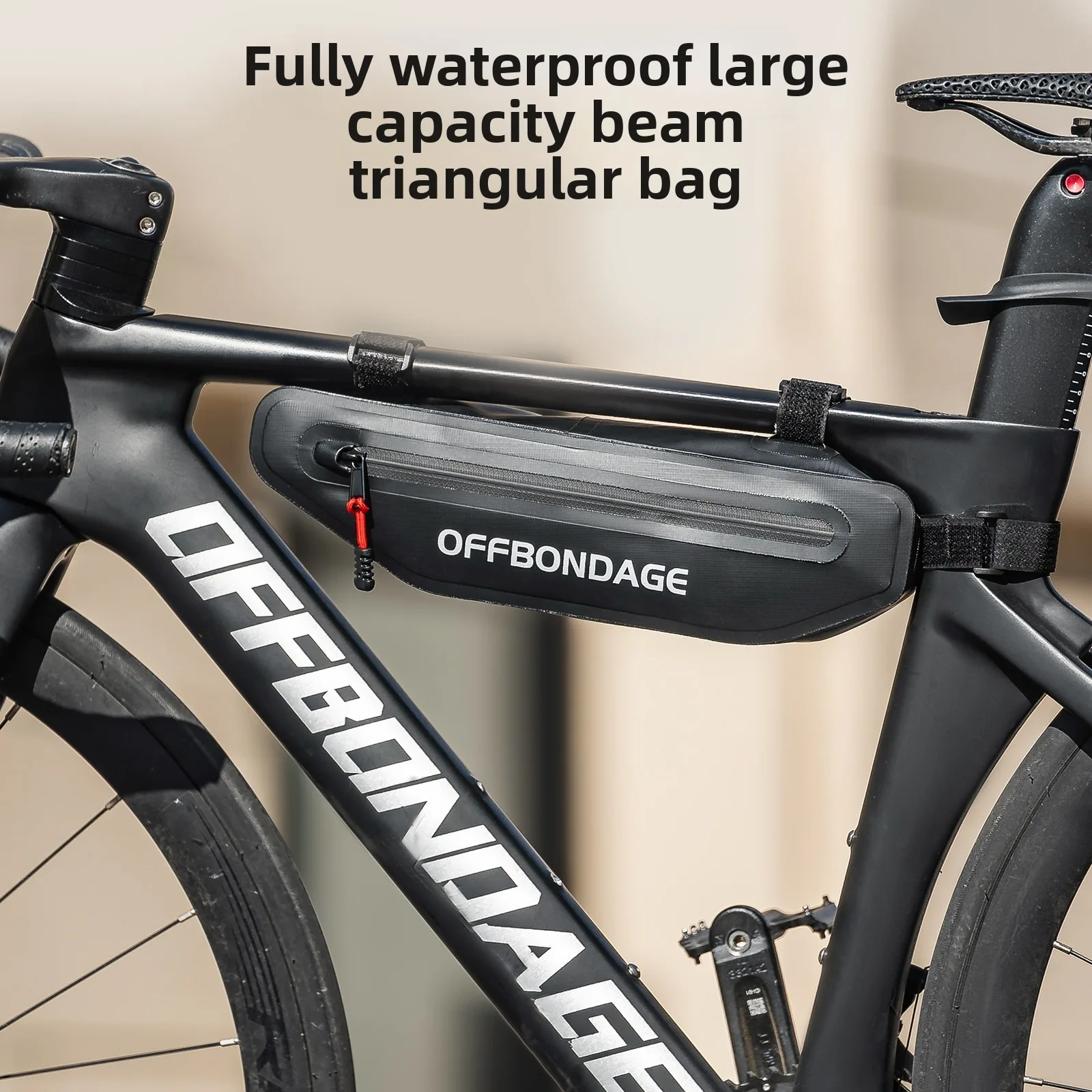 OFFBONDAGE Fahrradtasche, großes Fassungsvermögen, MTB-Straßenrahmentasche, dreieckige Tasche, wasserdichte Abdichtung, Fahrradtasche, Fahrradzubehör Image