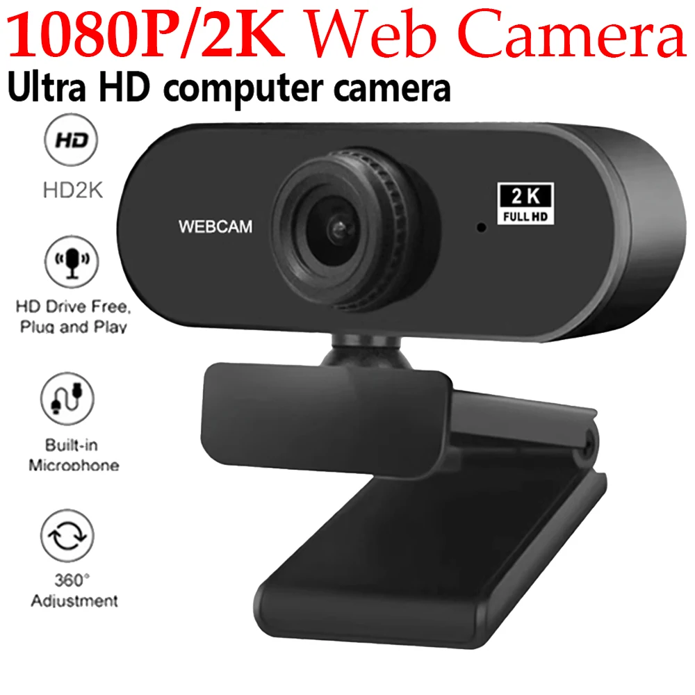 USB HD 1080p/2k Computer Web kamera Plug & Play mit Mikrofon Business Webcam für PC/Laptop Konferenzen und Video anrufe Image