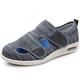 VEACAM Ladies Diabetic Shoes, Wide Width Elderly Orthopedic Slippers Adjustable Breathable Swollen Feet Walking Edema Sneakers,Dark Gray,4 UK