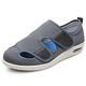 VEACAM Ladies Diabetic Shoes, Wide Width Elderly Orthopedic Slippers Adjustable Breathable Swollen Feet Walking Edema Sneakers,Gray,8 UK