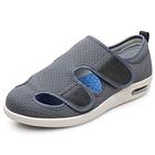 VEACAM Ladies Diabetic Shoes, Wide Width Elderly Orthopedic Slippers Adjustable Breathable Swollen Feet Walking Edema Sneakers,Gray,5.5 UK