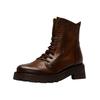 Schnürstiefelette FELMINI "Felmini Stiefelette Leder", Damen, Gr. 41, braun (cognac), Leder, casual, Schuhe