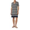 Sommerkleid S.OLIVER BLACK LABEL, Damen, Gr. 48, N-Gr, blau, Web, Obermaterial: 93% Baumwolle, 7% Elasthan, bedruckt, casual, regular fit kniefrei, V-Ausschnitt, Kurzarm, Kleider, mit All-Over Print