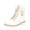 Schnürstiefelette REMONTE "Remonte Stiefelette Leder/Fell", Damen, Gr. 38, weiß, Leder, casual, Schuhe
