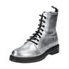 Schnürstiefelette NERO GIARDINI "Nero Giardini Stiefelette Leder", Damen, Gr. 38, silber, Leder, casual, Schuhe
