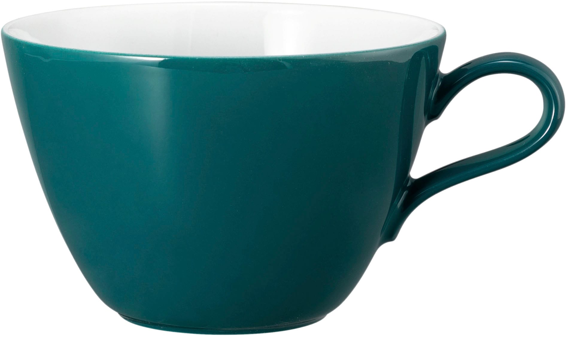 Tasse SELTMANN WEIDEN "Life Fashion", blau (trendy petrol, weiß), H:7,1cm Ø:10,9cm, Porzellan, Trinkgefäße, Milchkaffeeobertasse 0,37 l Image