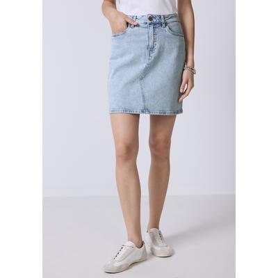 Jeansrock STREET ONE STUDIO, Damen, Gr. 40, ultrableached wash, Jeans, 98% Baumwolle, 2% Elasthan, unifarben, casual, regular fit kurz, Röcke, Middle Waist Image