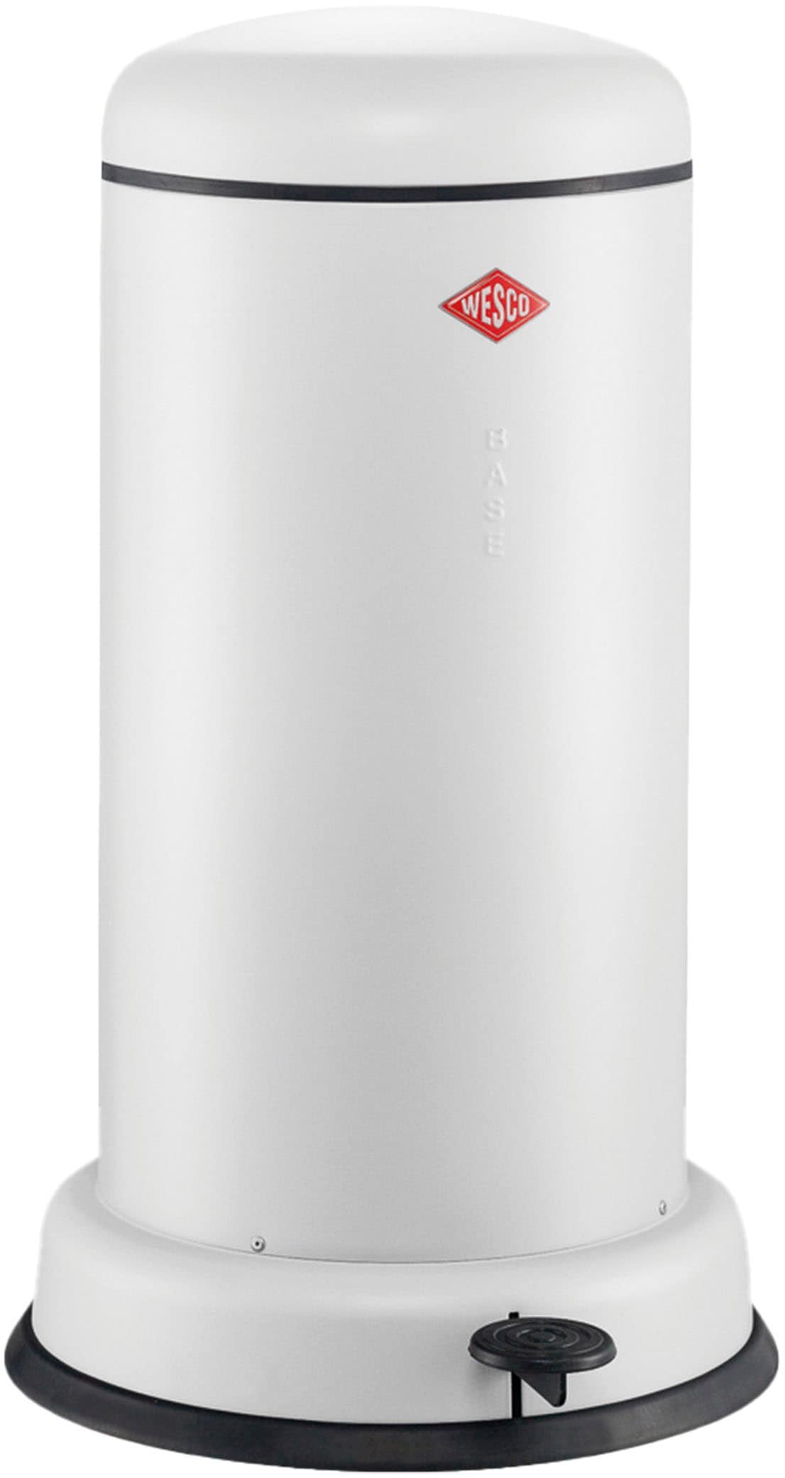 Mülleimer WESCO "Baseboy", weiß (weiß matt), B:36,2cm H:63,5cm T:36,2cm, Stahlblech, Mülleimer, Abfallsammler mit Dämpfer + Dämpferhalterung 20 Liter Image