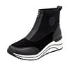 Keilsneaker REMONTE, Damen, Gr. 43, schwarz, Textil, Lederimitat, Lacklederimitat, unifarben, modisch, Schuhe, Casual-Boots, Stiefelette, Plateauboots mit Lite´n Soft Ausstattung