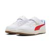 Sneaker PUMA "CAVEN 2.0 RETRO AC+ PS", Gr. 28, puma weiß, for all time rot, gum, Synthetik, sportlich, Schuhe