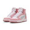 Sneaker PUMA "Rebound V6 Mid Space Belle Sneakers Mädchen", Kinder, Gr. 37.5, sea glass pinkscape weiß blau pink, Obermaterial: Synthetik, Textil; Futter: Textil; Innensohle: Textil; Laufsohle: Gummi, Schuhe