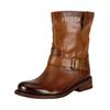Bikerboots FELMINI "Felmini Stiefelette Leder", Damen, Gr. 37, braun (dunkelbraun), Leder, casual, Schuhe