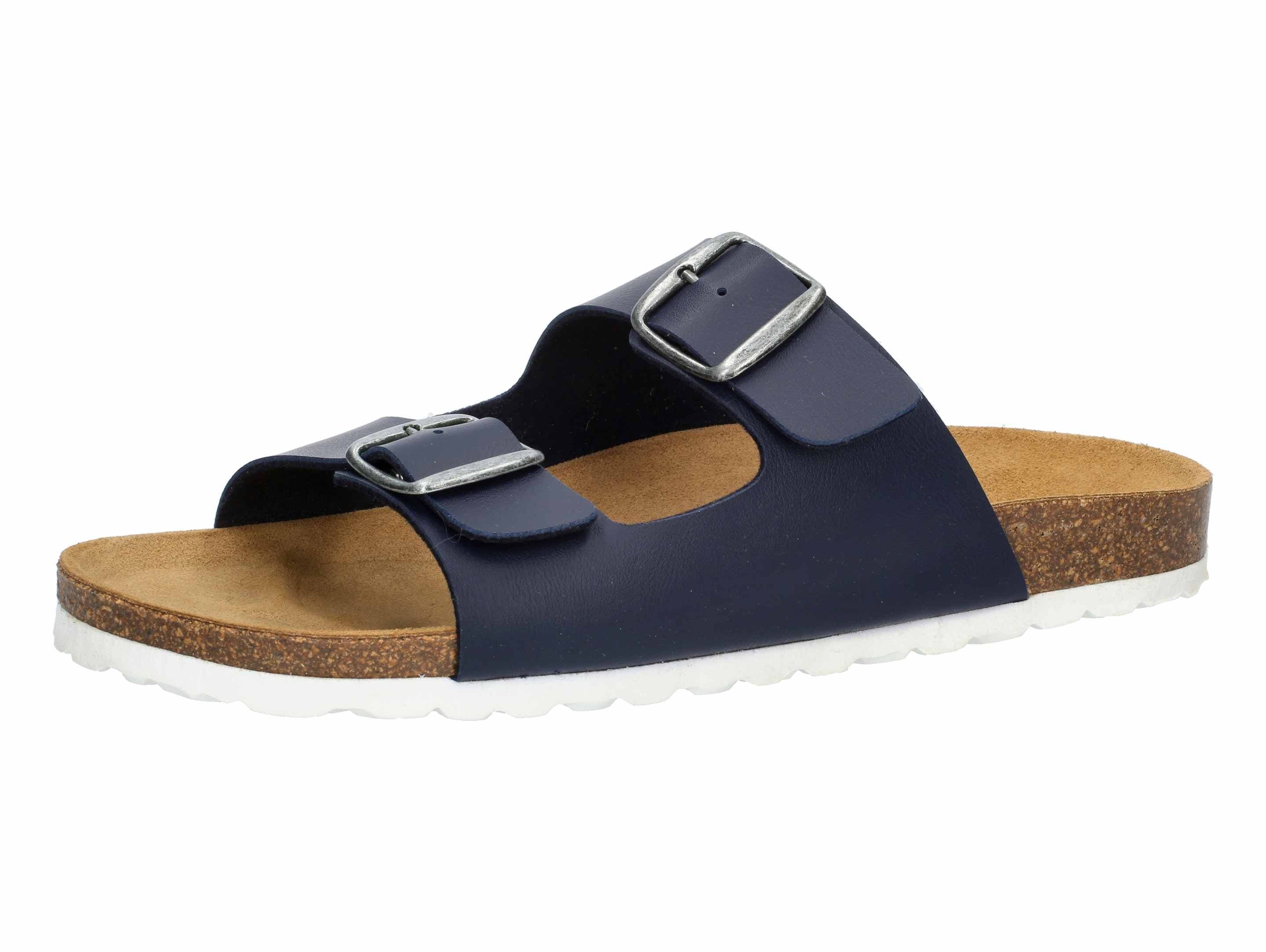 Pantolette LICO "Pantolette Bioline Man", Damen, Gr. 38, blau, Synthetik, Schuhe Pantolette