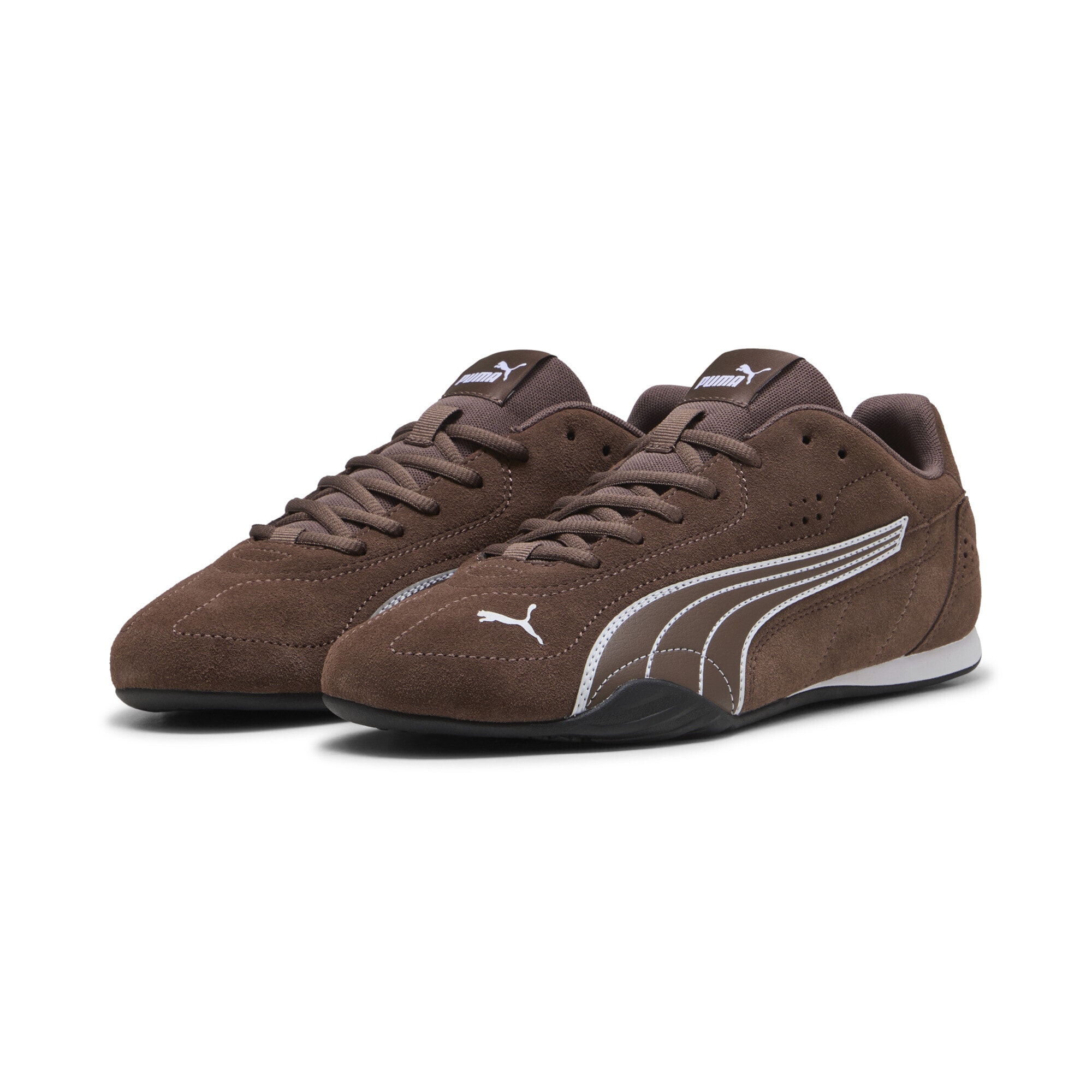 Sneaker PUMA "PUMA Catch Sneakers Erwachsene", Damen, Gr. 46, flat bronze weiß braun, Obermaterial: Textil, Kuhleder, Synthetik; Futter: Textil; Innensohle: Textil; Laufsohle: Gummi, Schuhe Sneaker