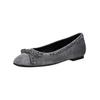 Ballerina GABOR "Gabor Ballerinas Veloursleder", Damen, Gr. 40, grau (smoke), Veloursleder, casual, Schuhe
