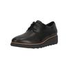 Sneaker CLARKS "Sharon Rae", Damen, Gr. 39,5, schwarz, Leder, casual, Schuhe, mit ultrabequemem OrthoLiteÂ HybridÂ Fußbett