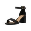 Sandale CLARKS "Ezoria Mae", Damen, Gr. 39,5, schwarz, Leder, elegant, Schuhe, mit raffinierter ausgestellter Ferse