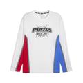Trainingsshirt PUMA "Hoopaverse Shooting Basketballshirt Herren", Herren, Gr. 4XL, weiß, Obermaterial: 100% Polyester; Ärmel: 100% Polyester; Seite: 100% Polyester, clean, relaxed fit, Rundhals, Langarm, Shirts