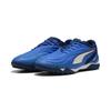 Fußballschuh PUMA "IBERO TT Fußballschuhe Erwachsene", Gr. 40.5, mountain blau weiß heat fire persian orange, Obermaterial: Synthetik, Textil; Futter: Textil; Innensohle: Textil; Laufsohle: Gummi, Schuhe