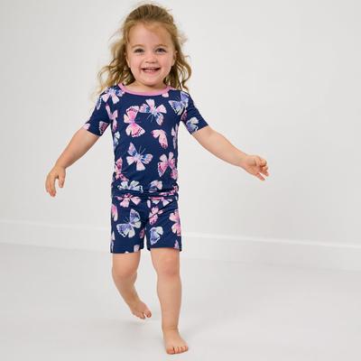 Royal Butterflies Two-Piece Short Sleeve & Shorts Pajama Set - 2T