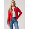Strickjacke LEVI'S "TARA SUPER SOFT C", Damen, Gr. L (40), rot (true rot), Strick, Obermaterial: 53% Baumwolle, 32% Polyester, 13% Polyamid, 2% Elasthan, casual, normal taillenbedeckt, Rundhals, Langarm Bündchen, Strickjacken, mit Knopfverschluss