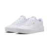 Sneaker PUMA "Carina 3.0 Sneakers Damen", Gr. 38, weiß (weiß gold), Obermaterial: Leder, Synthetik; Futter: Textil; Innensohle: Textil; Laufsohle: Gummi, Schuhe