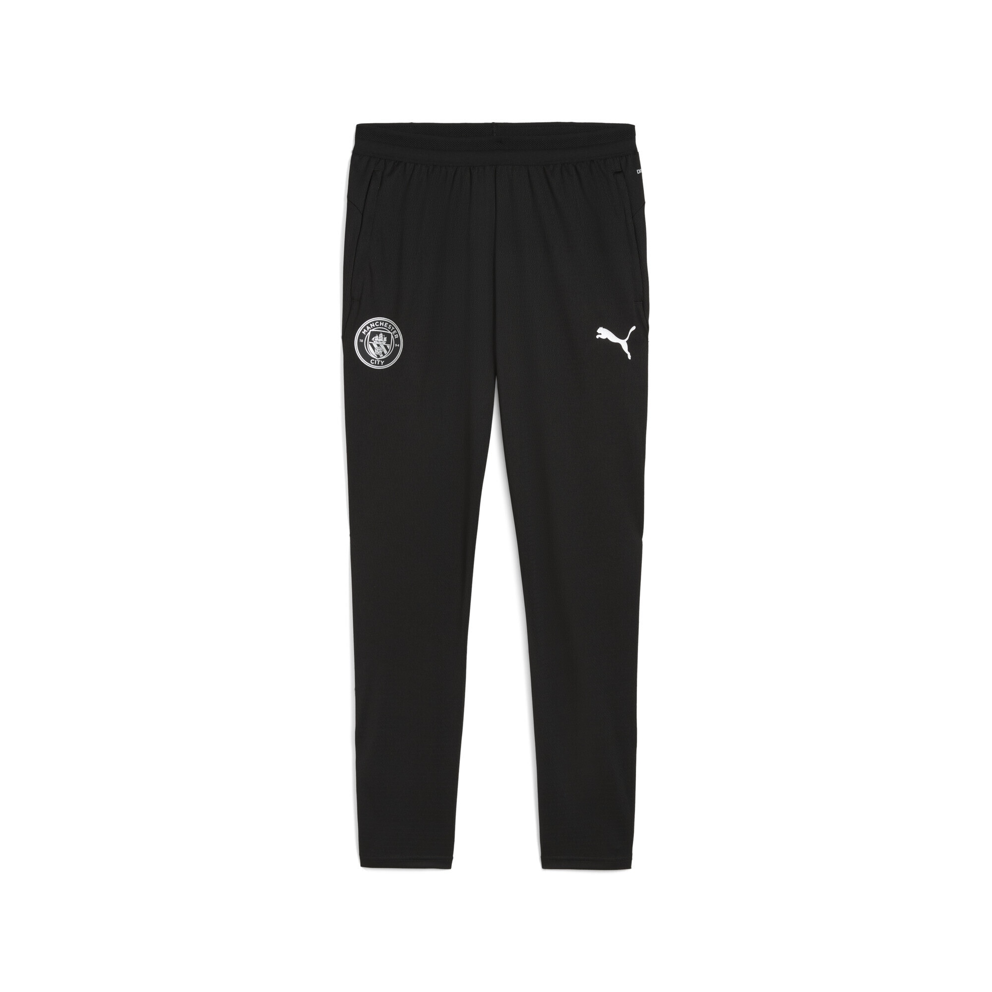Sporthose PUMA "Manchester City Trainingshose Herren", Herren, Gr. M, Normalgrößen, schwarz (schwarz silber metallic), Obermaterial: 100% Polyester; Taschenfutter: 100% Polyester; Besatz: 12% Elasthan, 88% Polyester, slim fit, Hosen Image