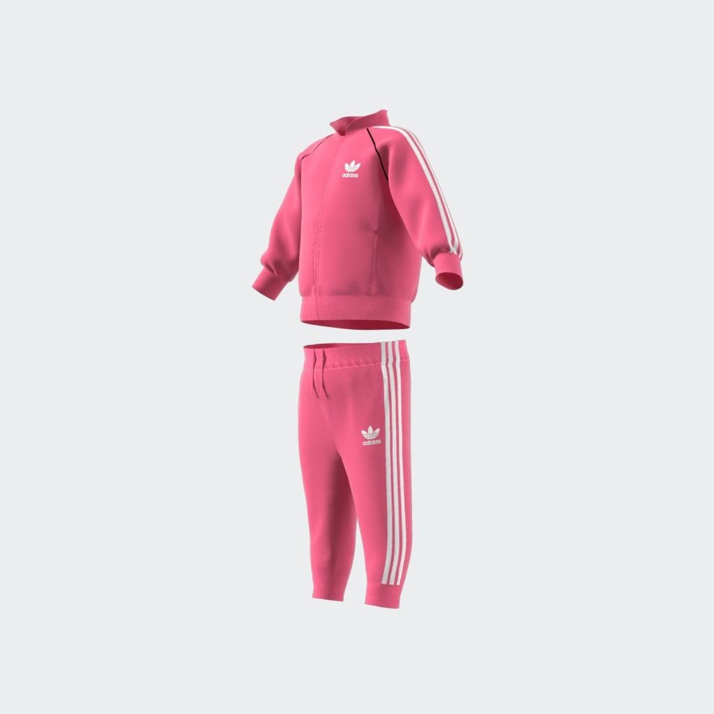 Trainingsanzug ADIDAS ORIGINALS "SST TRACKSUIT", Kinder, Gr. 104, pink fusion, pink fusion, weiß, Obermaterial: 100% Polyester, Sportanzüge Image