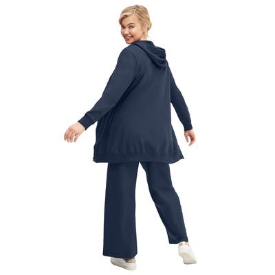 Plus Size Women's Wide Leg French Terry Sweatpant by ellos in Navy (Size 26/28)