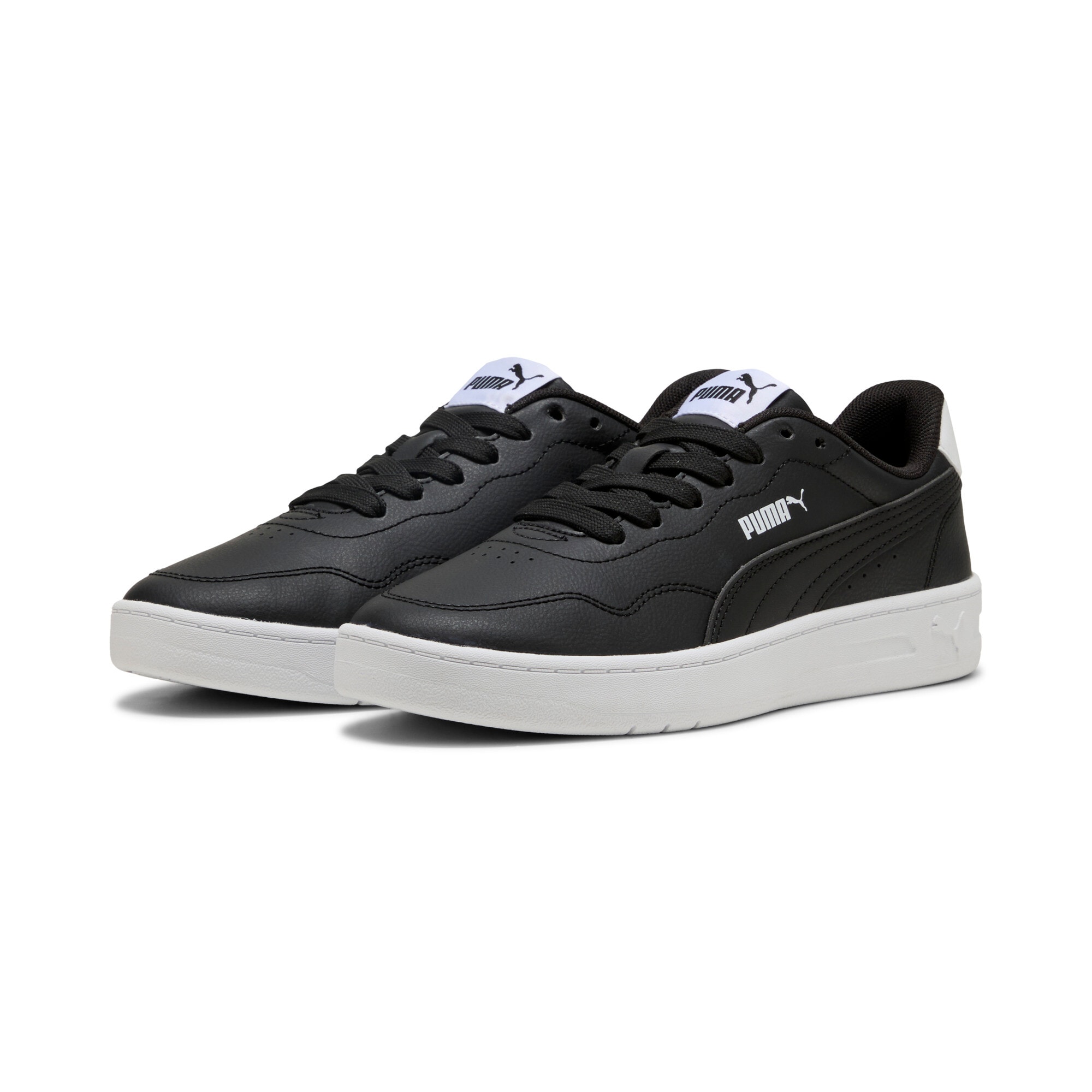 Sneaker PUMA "COURT LALLY", Damen, Gr. 37,5, schwarz (puma schwarz, puma schwarz, puma weiß), Synthetik, Schuhe Sneaker